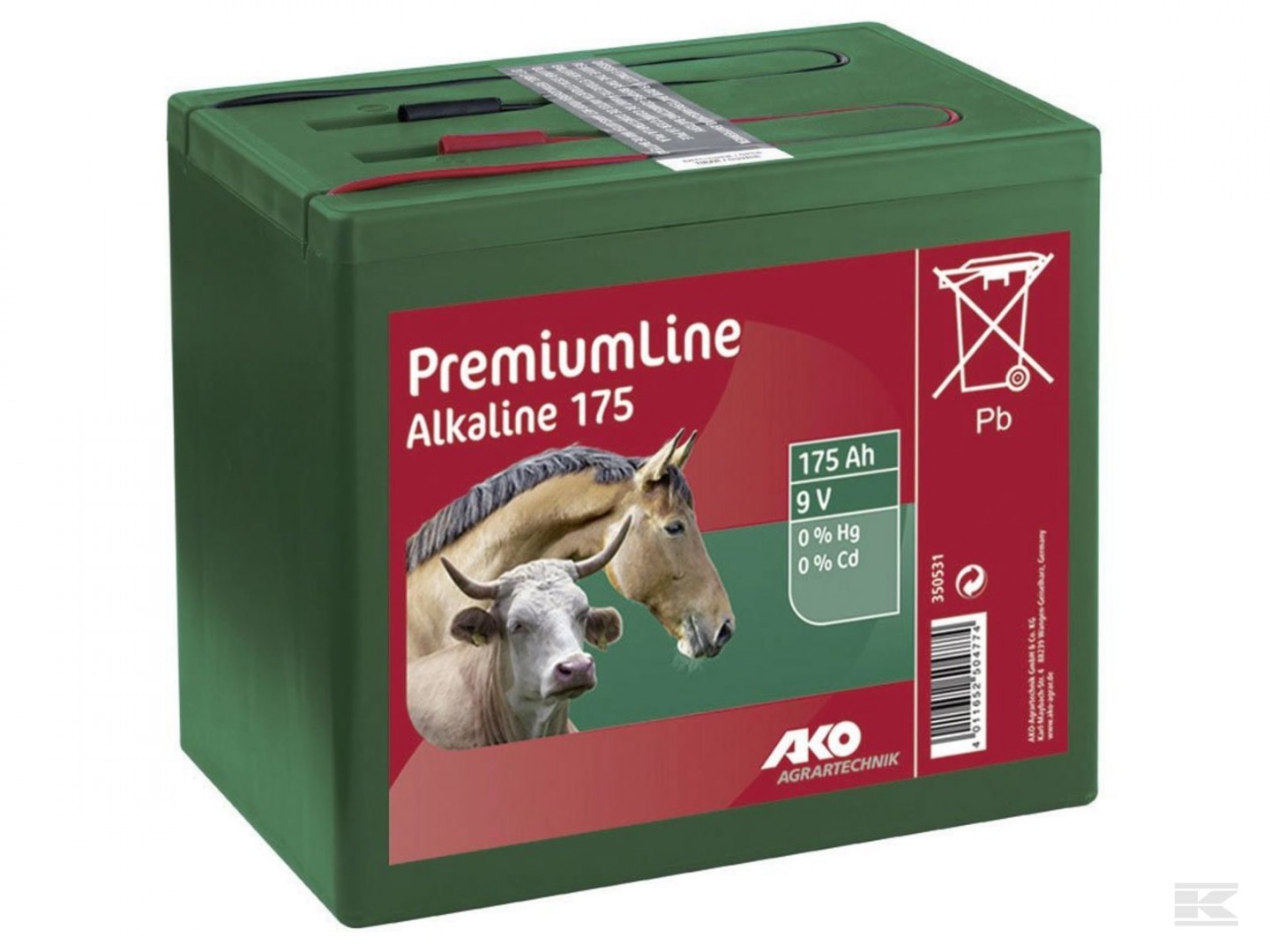 Elektrikarjuse patarei AKO Alkaline 9V/170Ah (Patarei ei ole laaditav)