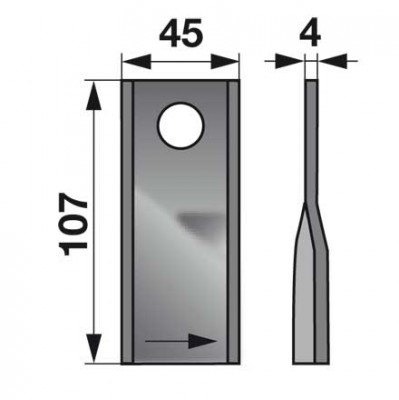 Rootoritera 107x45x4mm ¤18.25mm vasak KUHN