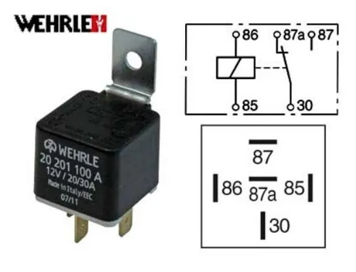 Relee 12V 20/30A 5pin