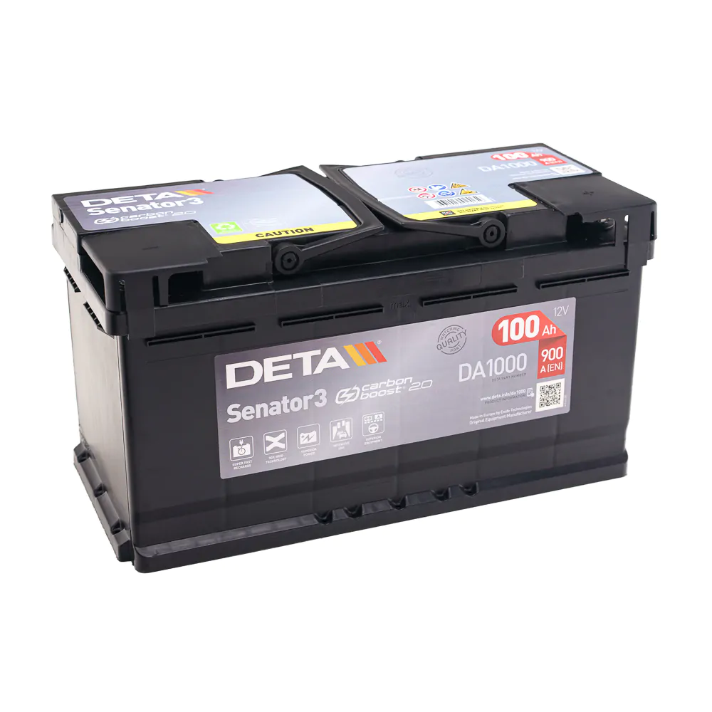 Aku 100Ah 900A 353x175x190mm Deta Senator3 DA1000