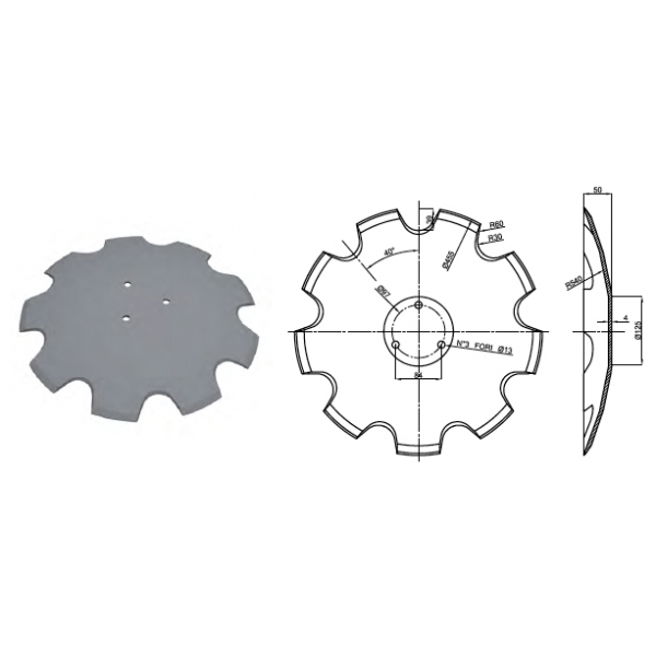 Randaali ketas Horsch 23246102 460x4mm (3xava)