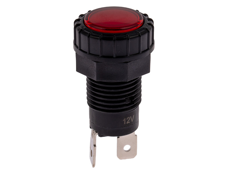 LED märgutuli punane 12V ¤17mm 2x6.3mm klemm